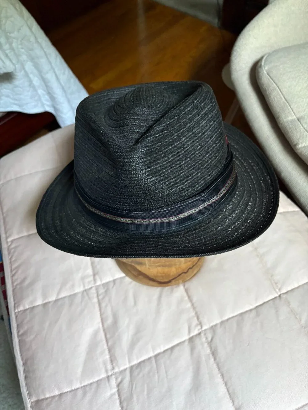 Pinzano Black oxford Milan Straw Hat size 7 1/4 / 58